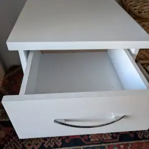 White 3 Drawer Bedside Table, Modern Nightstand
