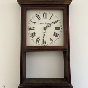 Traditional Wooden Wall Clock with Shelf – Archer & Hampson Style