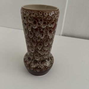 Vintage West German Pottery Vase – Fat Lava Style – Brown Textured Glaze