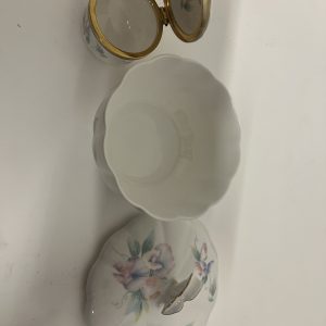 Aynsley “Little Sweetheart” Bone China Dressing Table Set – Trinket Pots & Bowl