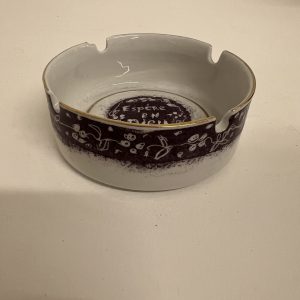 Vintage Wawel Poland Porcelain Ashtray “Espere en Dieu” Gilt Edge