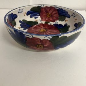 Hand Painted Ceramic Bowl – Spanish/Talavera Style – Floral Design
