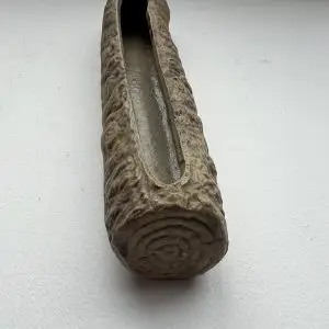 Studio Pottery Log Effect Trough Vase Planter Faux Bois Signed