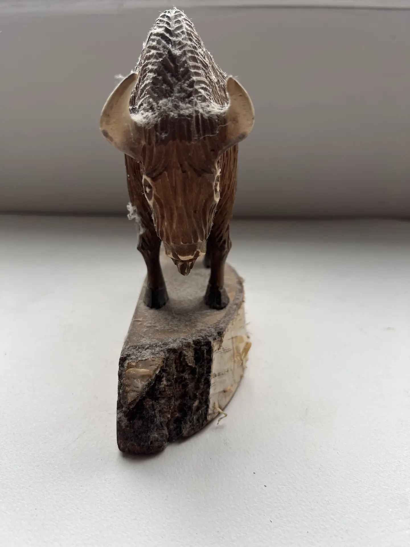 Hand Carved Wooden Bison Buffalo Figure – Folk Art – Rustic Ornament - Image 2