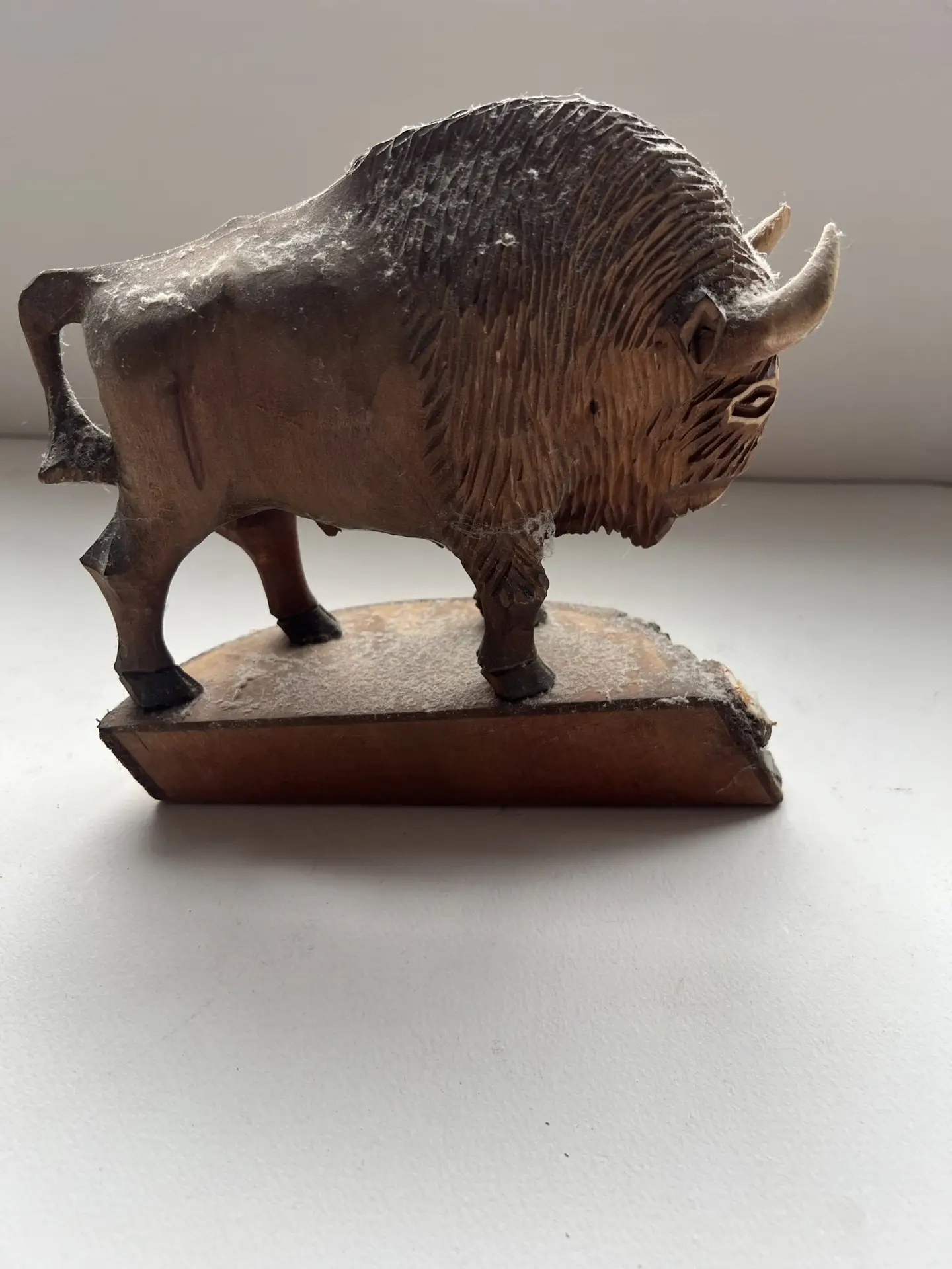 Hand Carved Wooden Bison Buffalo Figure – Folk Art – Rustic Ornament - Image 3