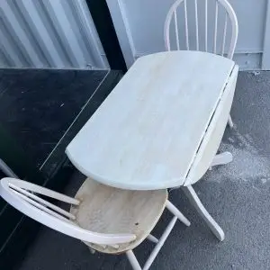 Drop Leaf Dining Table & 2 Chairs – Solid Wood